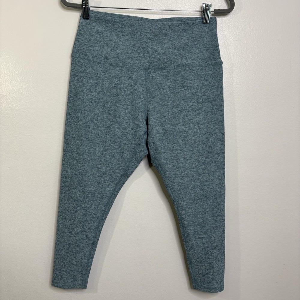 Beyond Yoga x Peloton Women Size 1X Heathered Teal Blue Crop Leggings